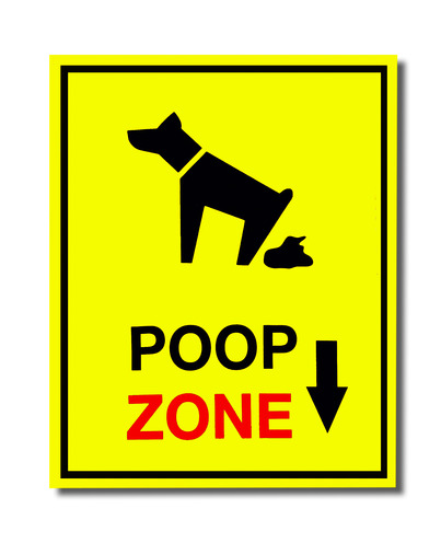 The Sign of dog poop zone isolated on white background